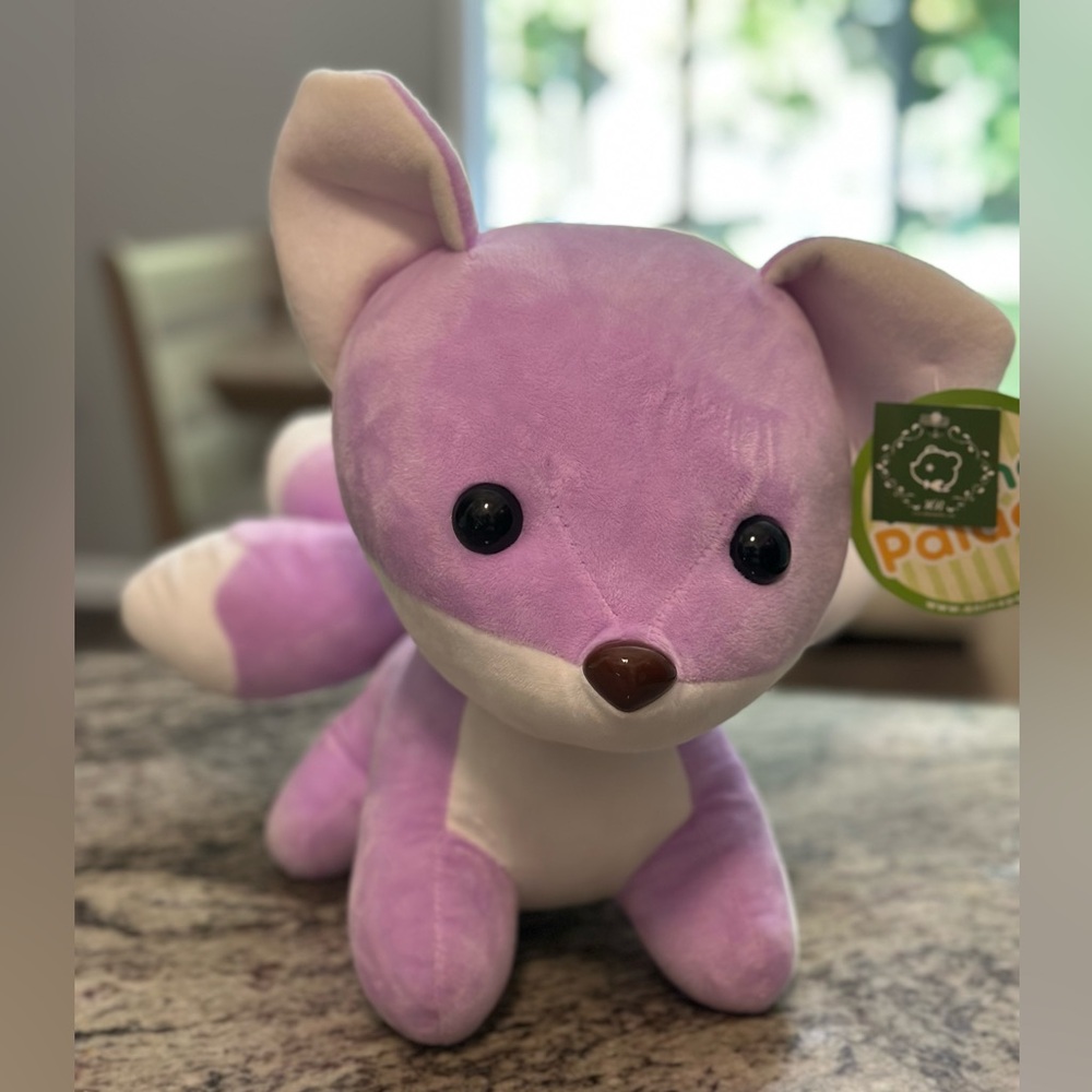 Rare Anime Palace Lavender & White 5 Tail Fox 11” Plush Stuffed Animal 23A